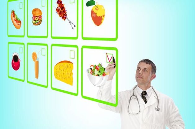 The doctor indicates the allowed products