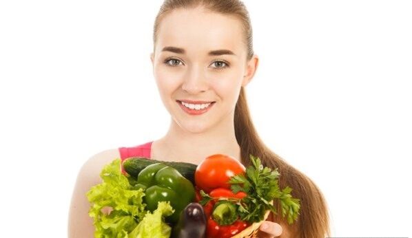 Vegetables in a healthy diet to lose weight.